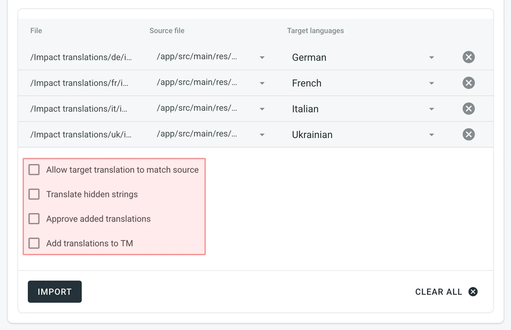 Configure Upload